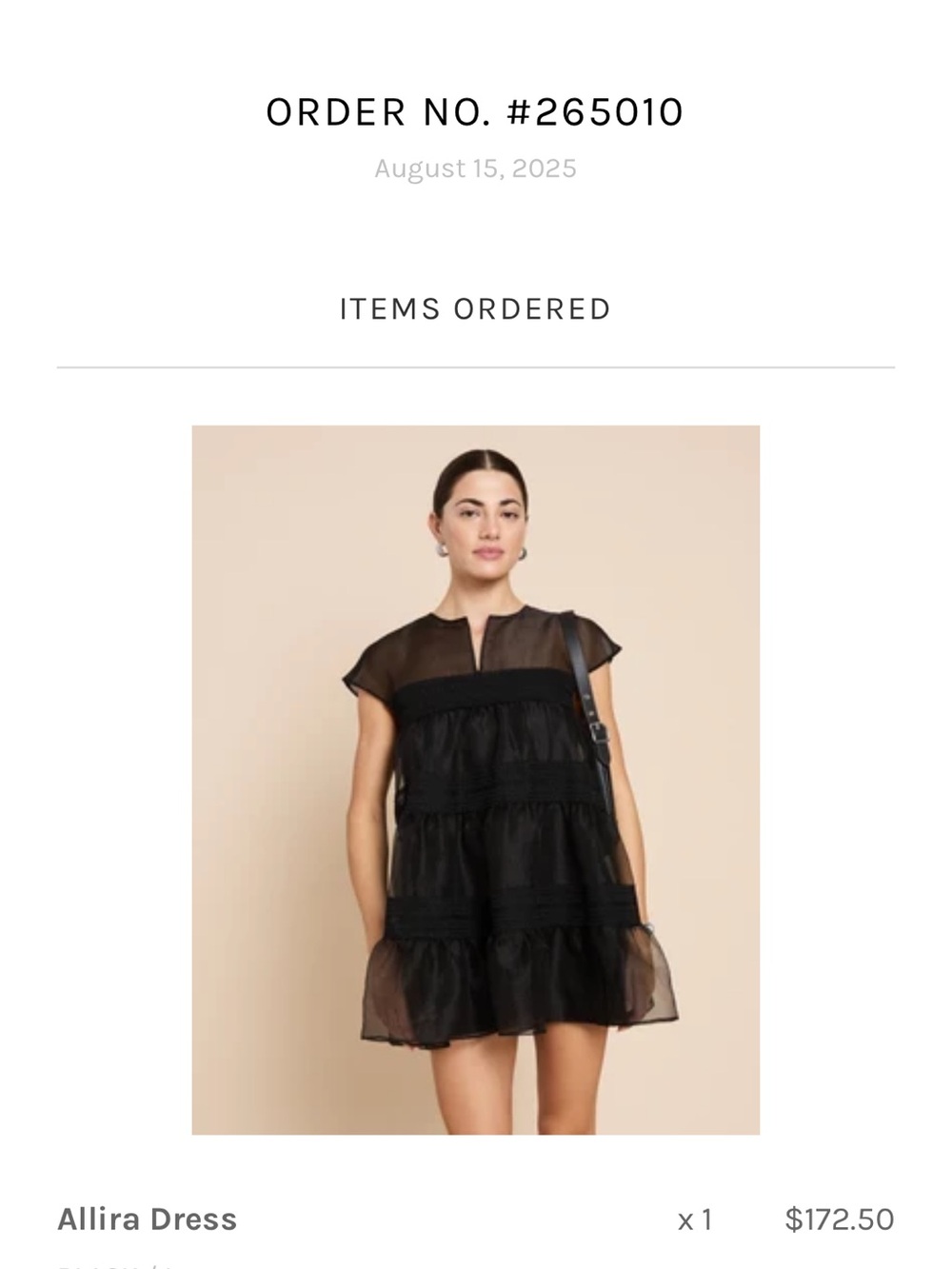 Allira Sheer Tiered Mini Dress — Black